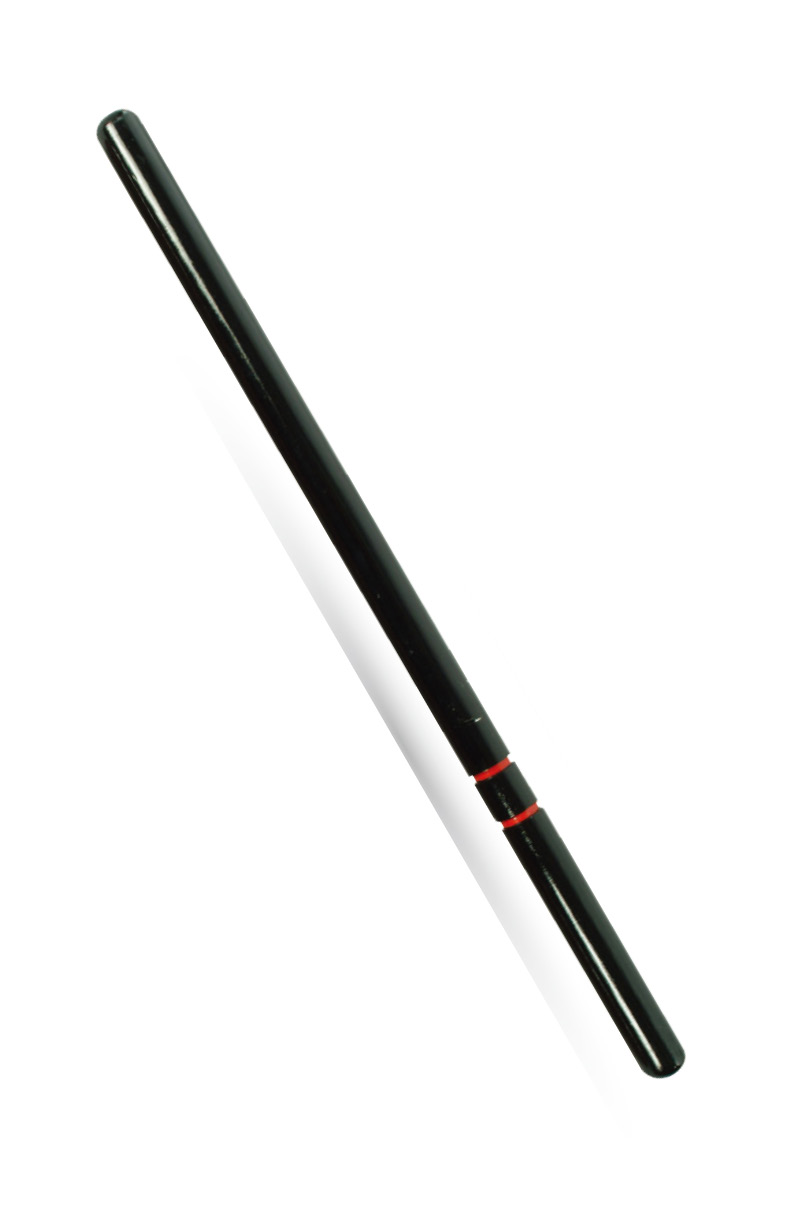 Escrima Stick Wooden black with 2 red Stripes ca 66cm